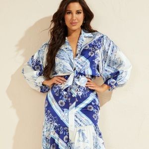 Designer front-tied blouse $128 - small